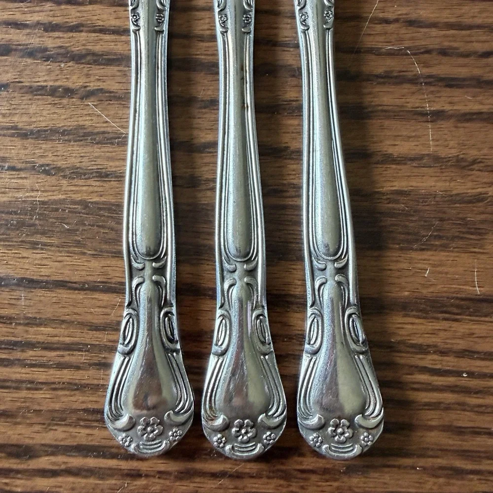 Vintage‎ Wallace Silver Plateau Stainless Modern Knife Set Of 3 Rare